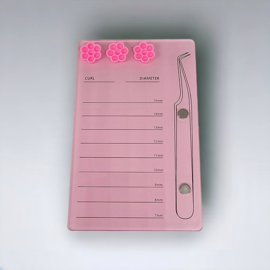 Wimpernplatte mit Kleberunterlagen 14.3 ×9.2 Pink
